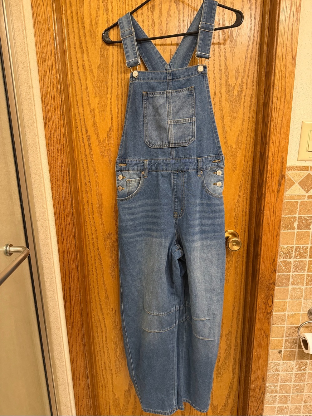 NWOT  Denim barrel Overalls